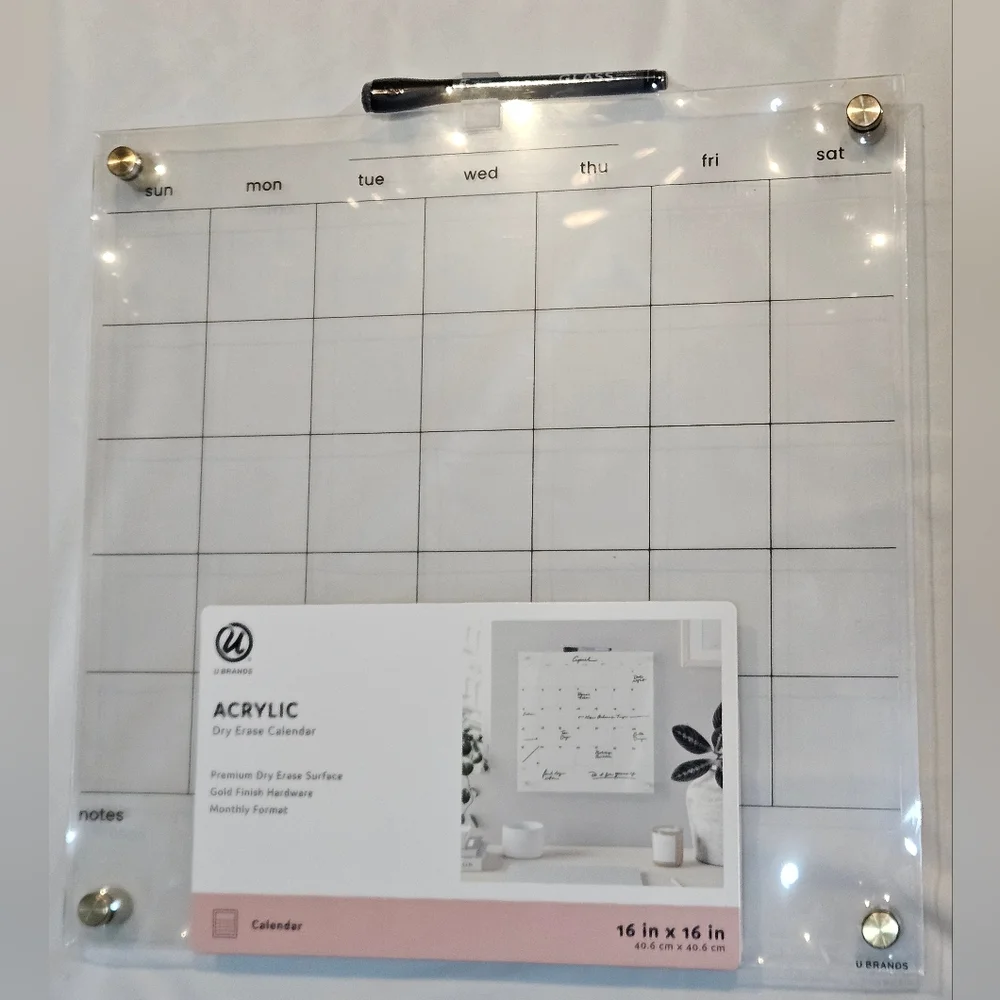 Clear Acrylic Dry Erase Calendar